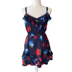 Y2K Vintage Abercrombie & Fitch Floral Dress Midi Dress Cross front size Large